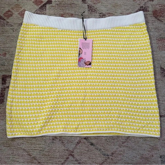 NWT Future Collective Alani Noelle• Womens Crochet Checkered Mini Skirt size XXL - Picture 6 of 11